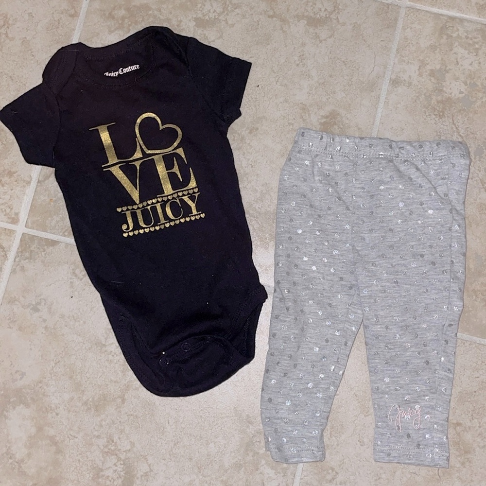 Juicy Couture Baby‎ Onesie and Pants Set Size 3M